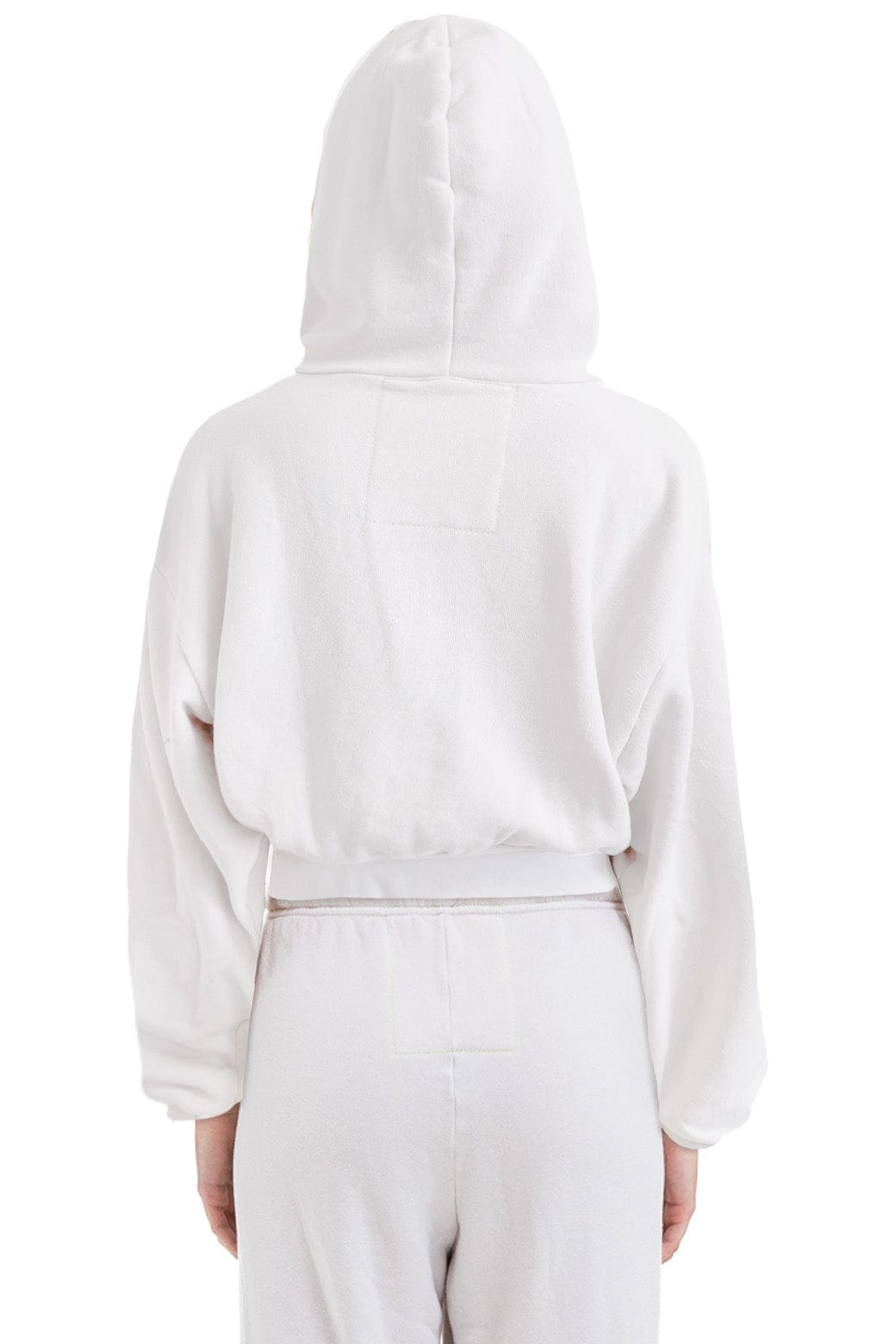 Retro SUNSET PATCH RELAXED CROPPED ZIP HOODIE - DOVE