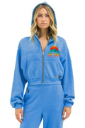 Retro UP IN THE SKY 2026 CROPPED ZIP HOODIE - OCEAN