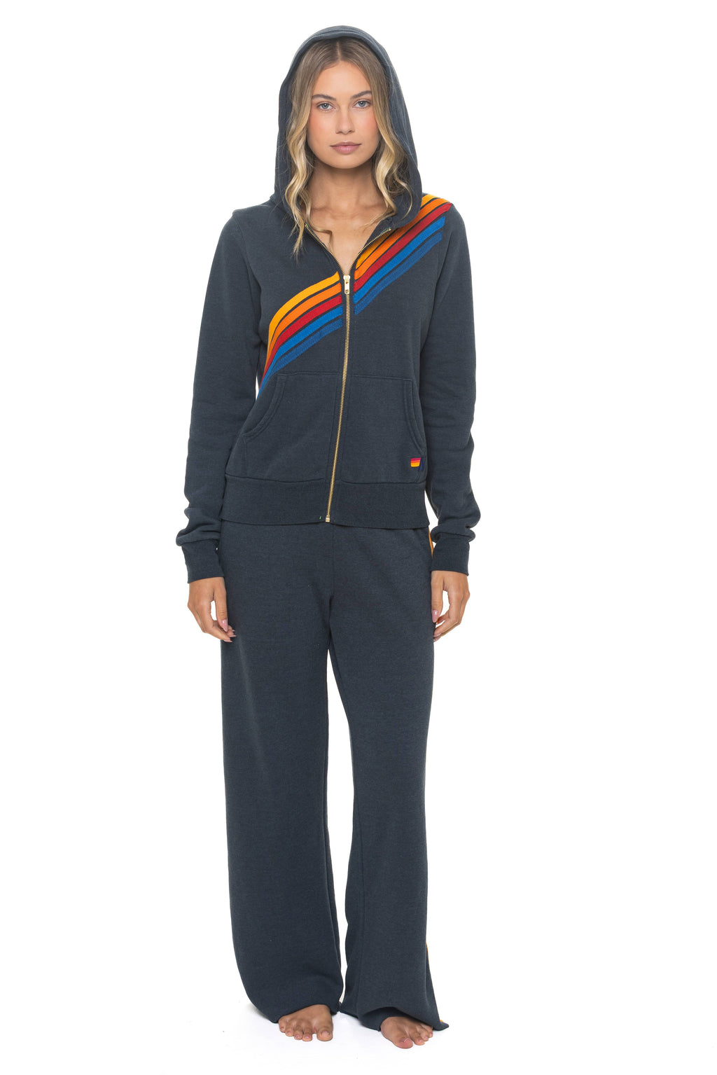 Retro DISCO ZIP HOODIE - CHARCOAL
