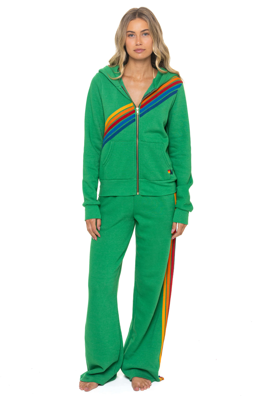 Retro DISCO ZIP HOODIE - KELLY GREEN