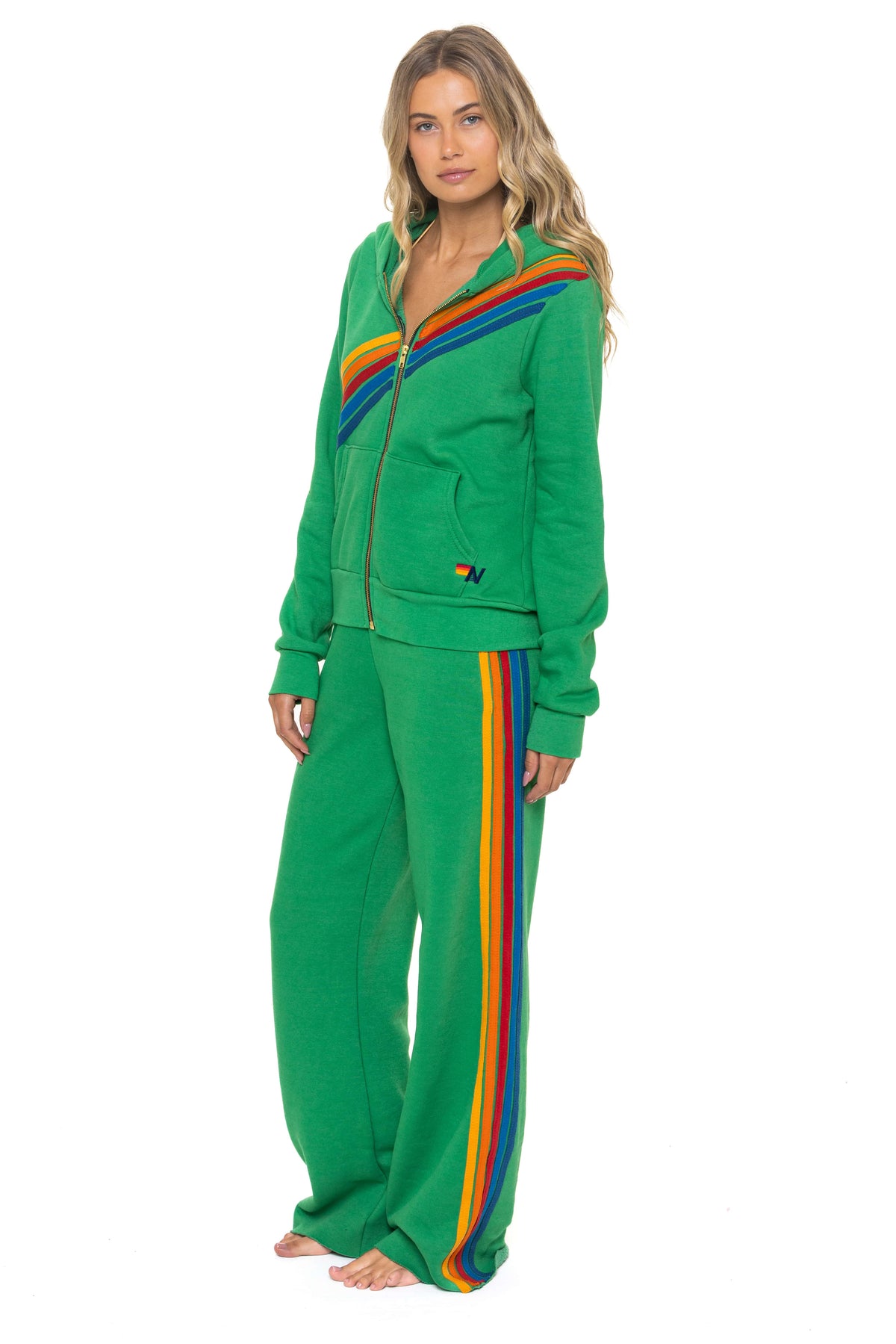 Retro DISCO ZIP HOODIE - KELLY GREEN