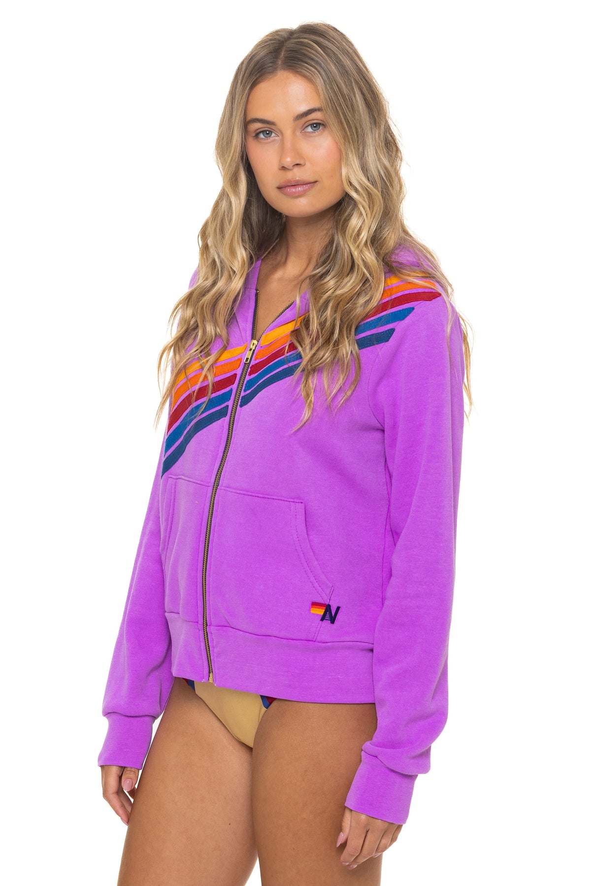 Retro DISCO ZIP HOODIE - NEON PURPLE