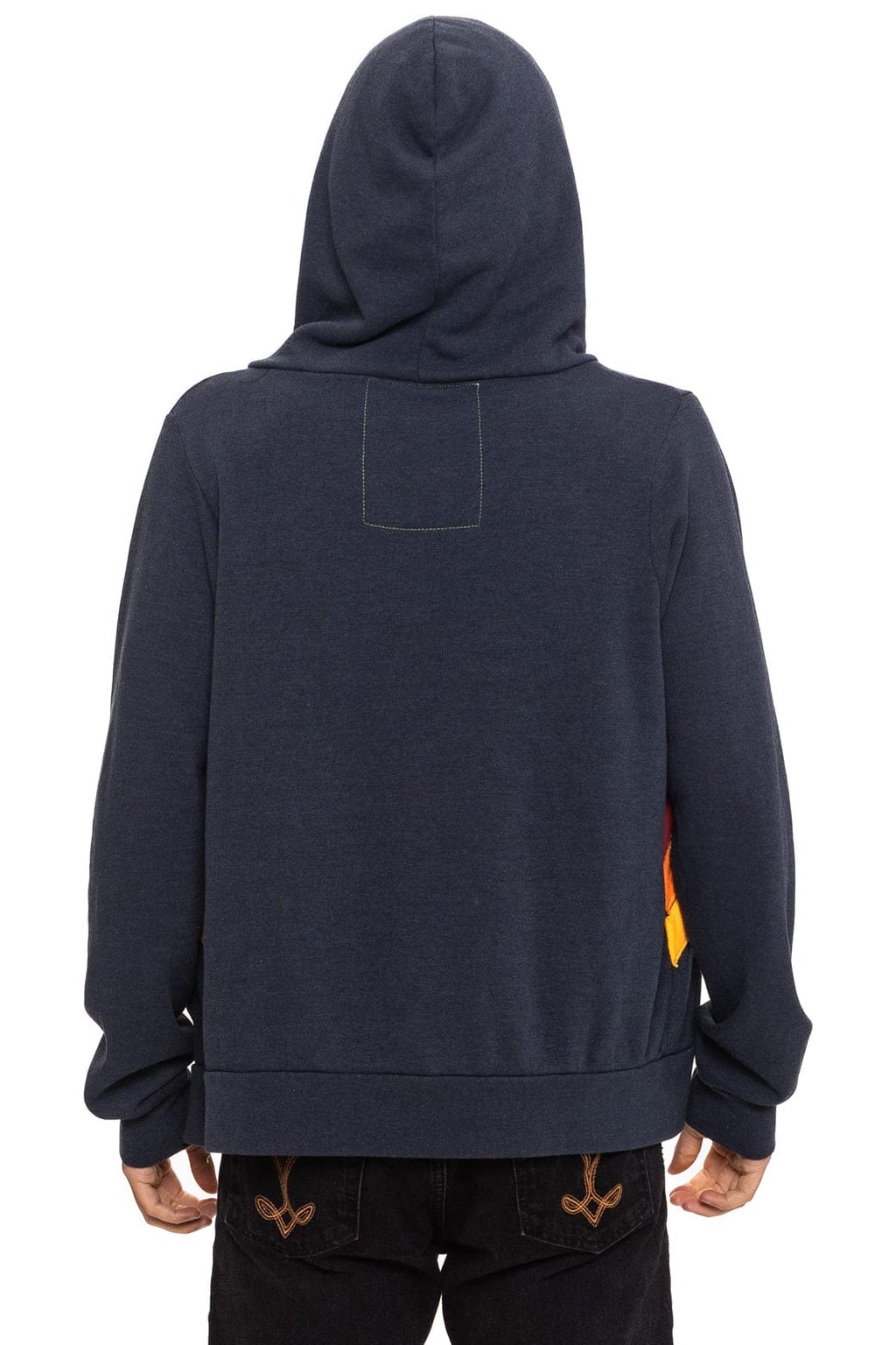 Retro MOUNTAIN STITCH CHEVRON 4 ZIP HOODIE - CHARCOAL