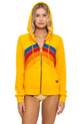 Retro MOUNTAIN STITCH CHEVRON 4 ZIP HOODIE - GOLD