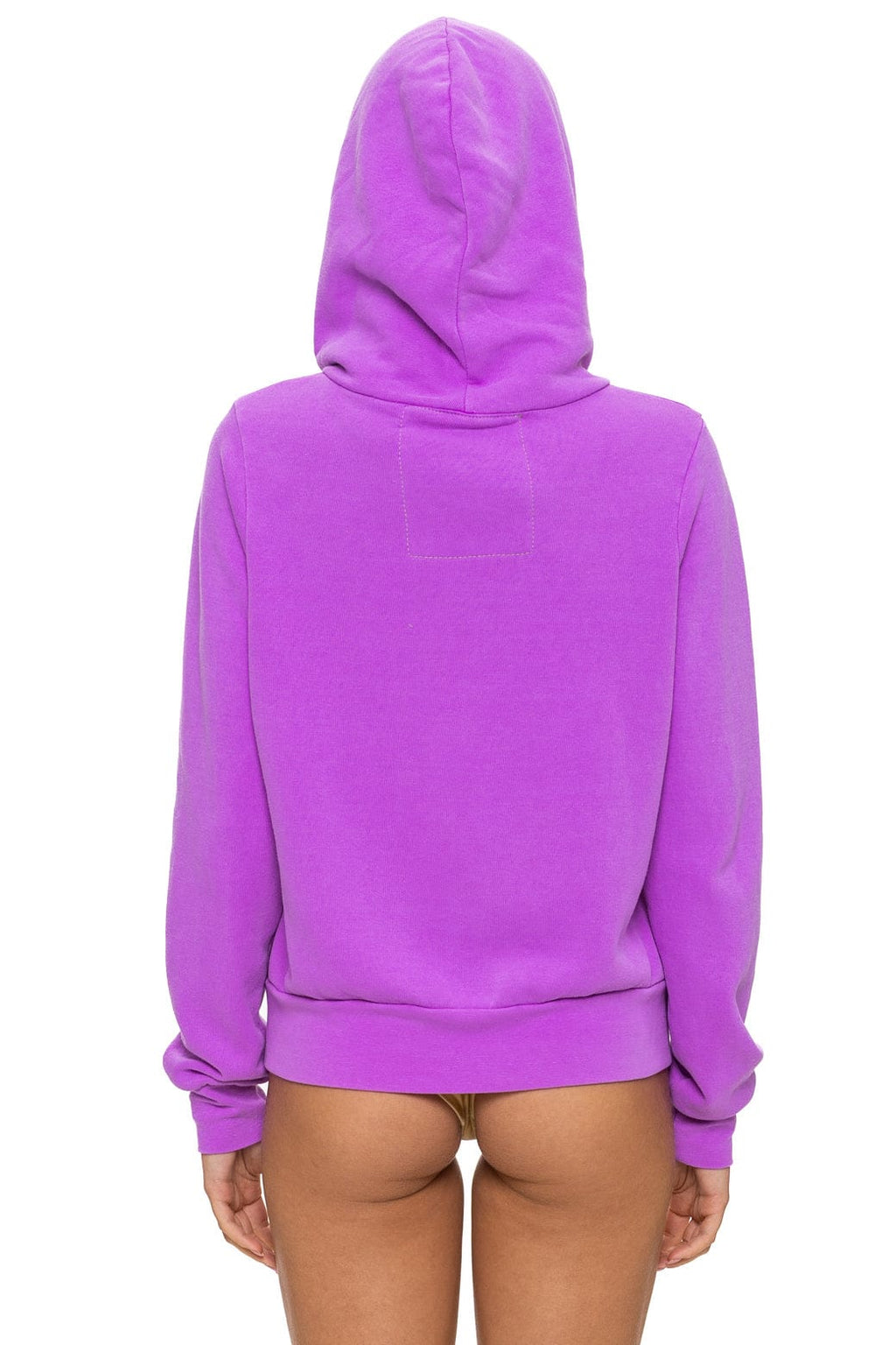 Retro MOUNTAIN STITCH CHEVRON 4 ZIP HOODIE - NEON PURPLE