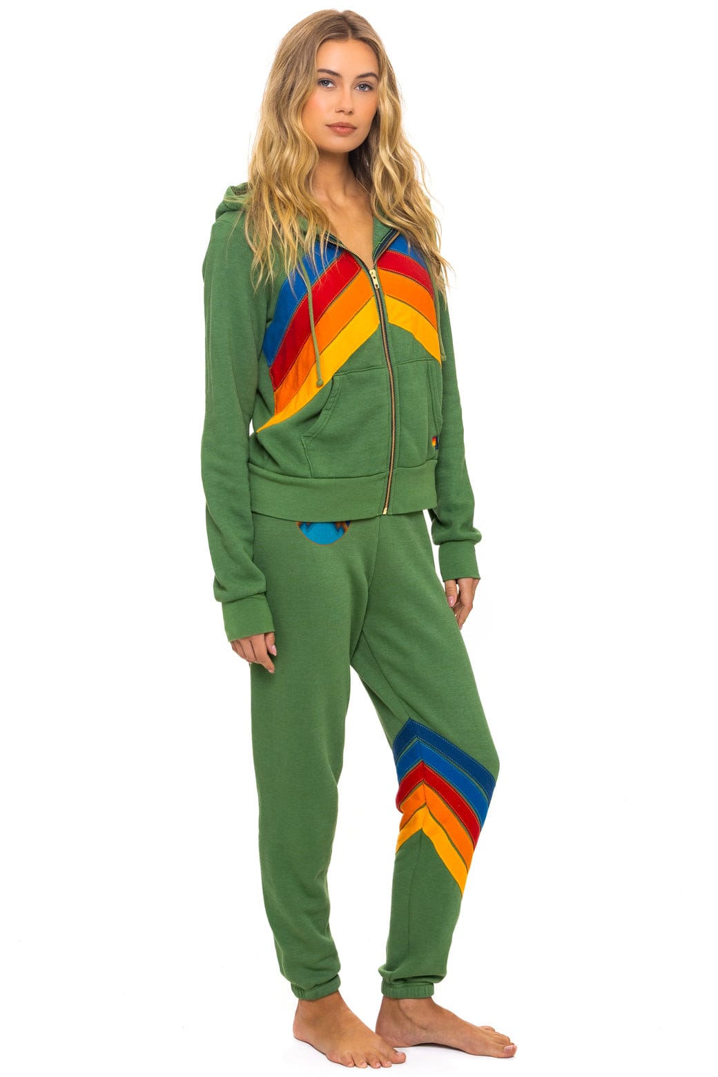 Retro ALL SEASONS CIRCLE CHEVRON SWEATPANTS - PALM