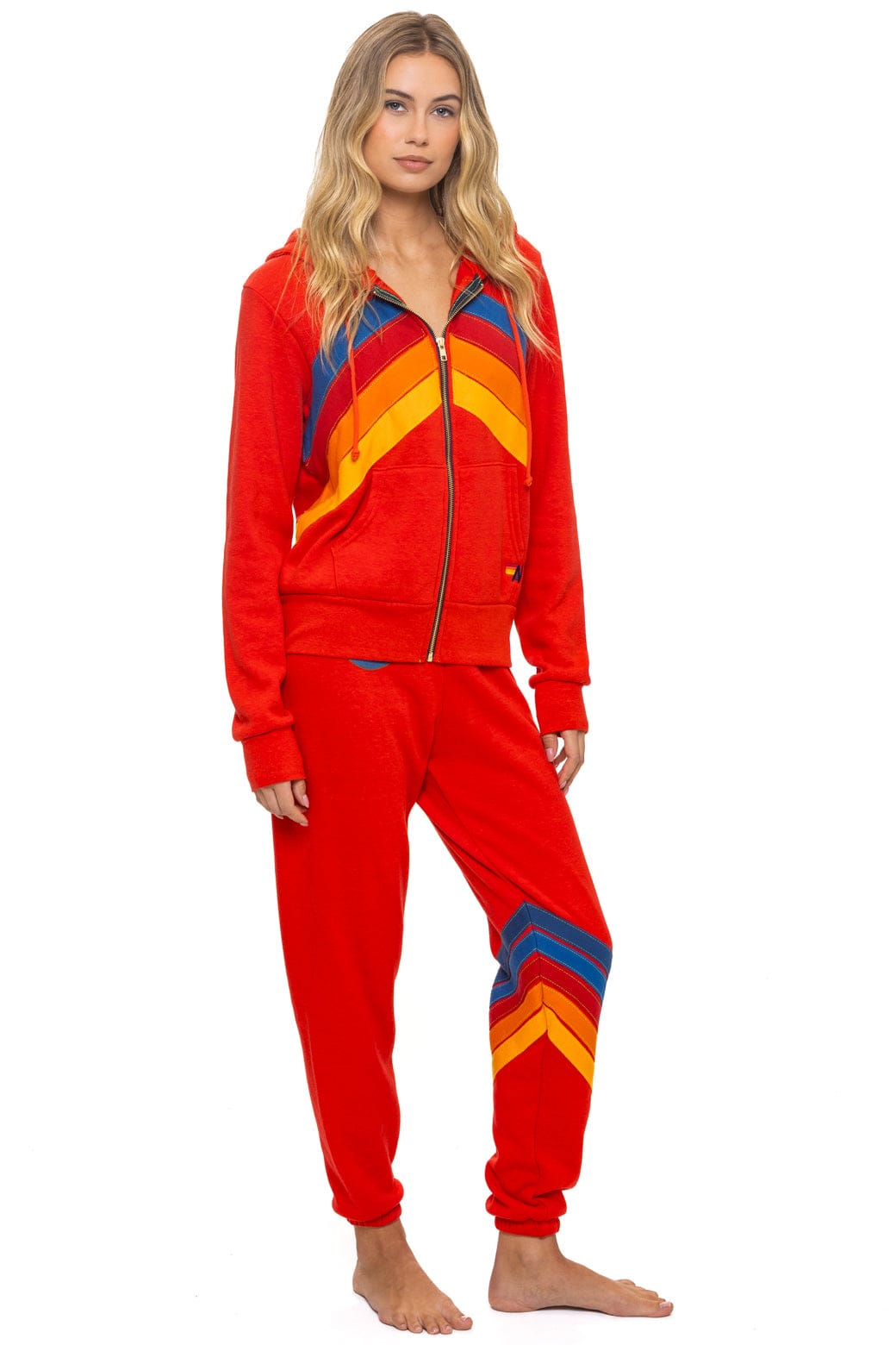 Retro ALL SEASONS CIRCLE CHEVRON SWEATPANTS - RED