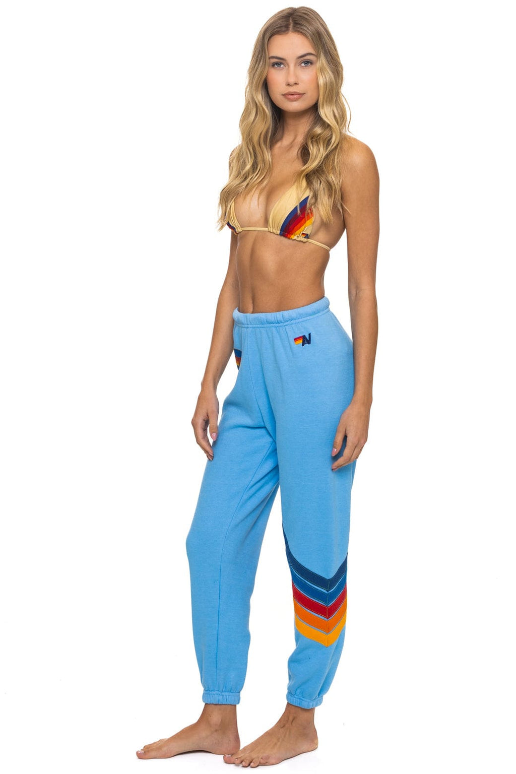 Retro ALL SEASONS CIRCLE CHEVRON SWEATPANTS - SKY