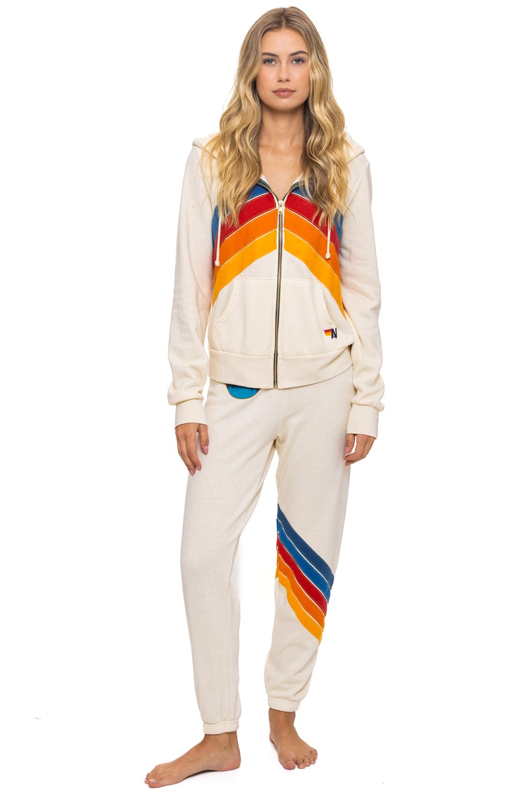 Retro ALL SEASONS CIRCLE CHEVRON SWEATPANTS - VINTAGE WHITE