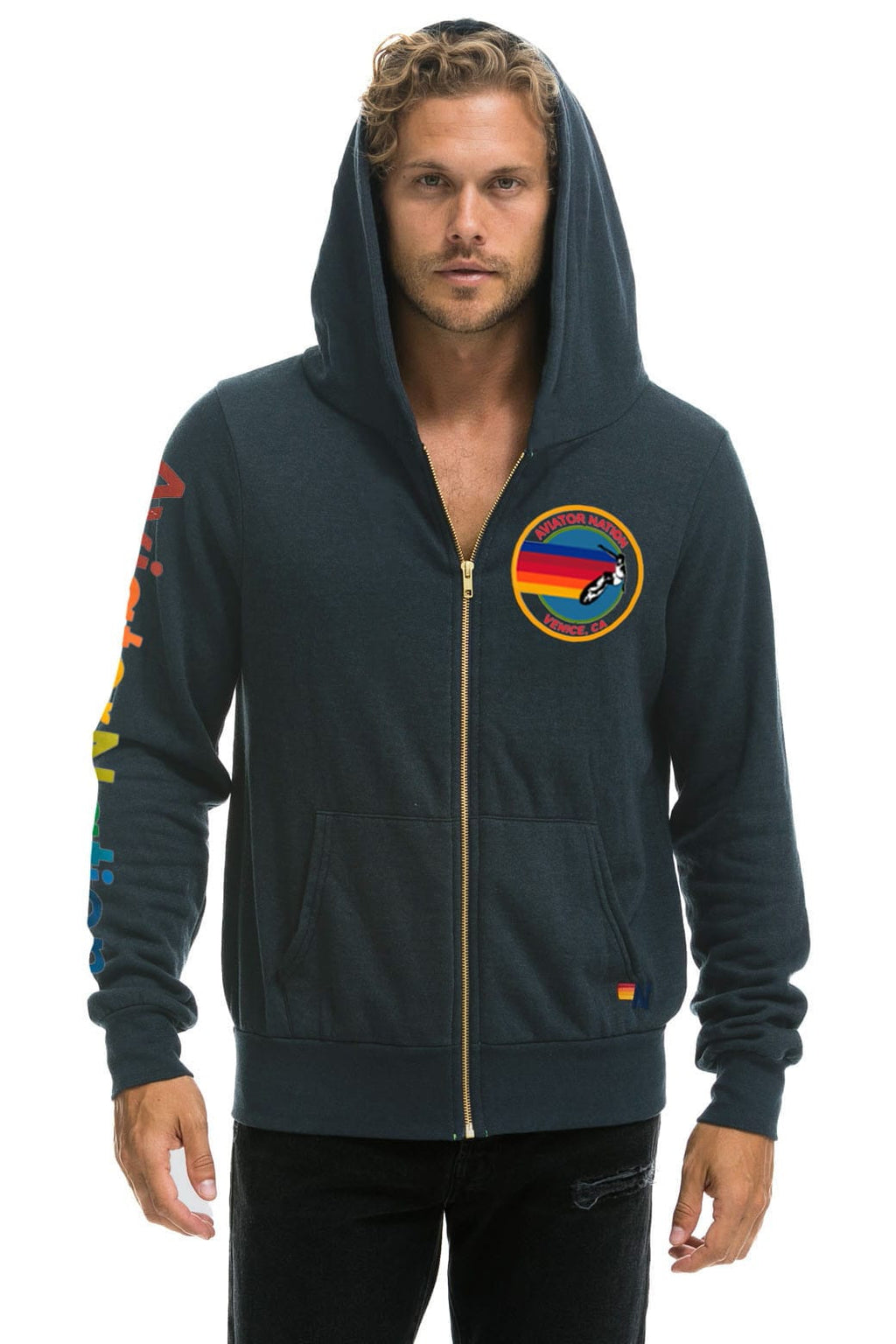 Retro AVIATOR NATION VENICE HOODIE - CHARCOAL