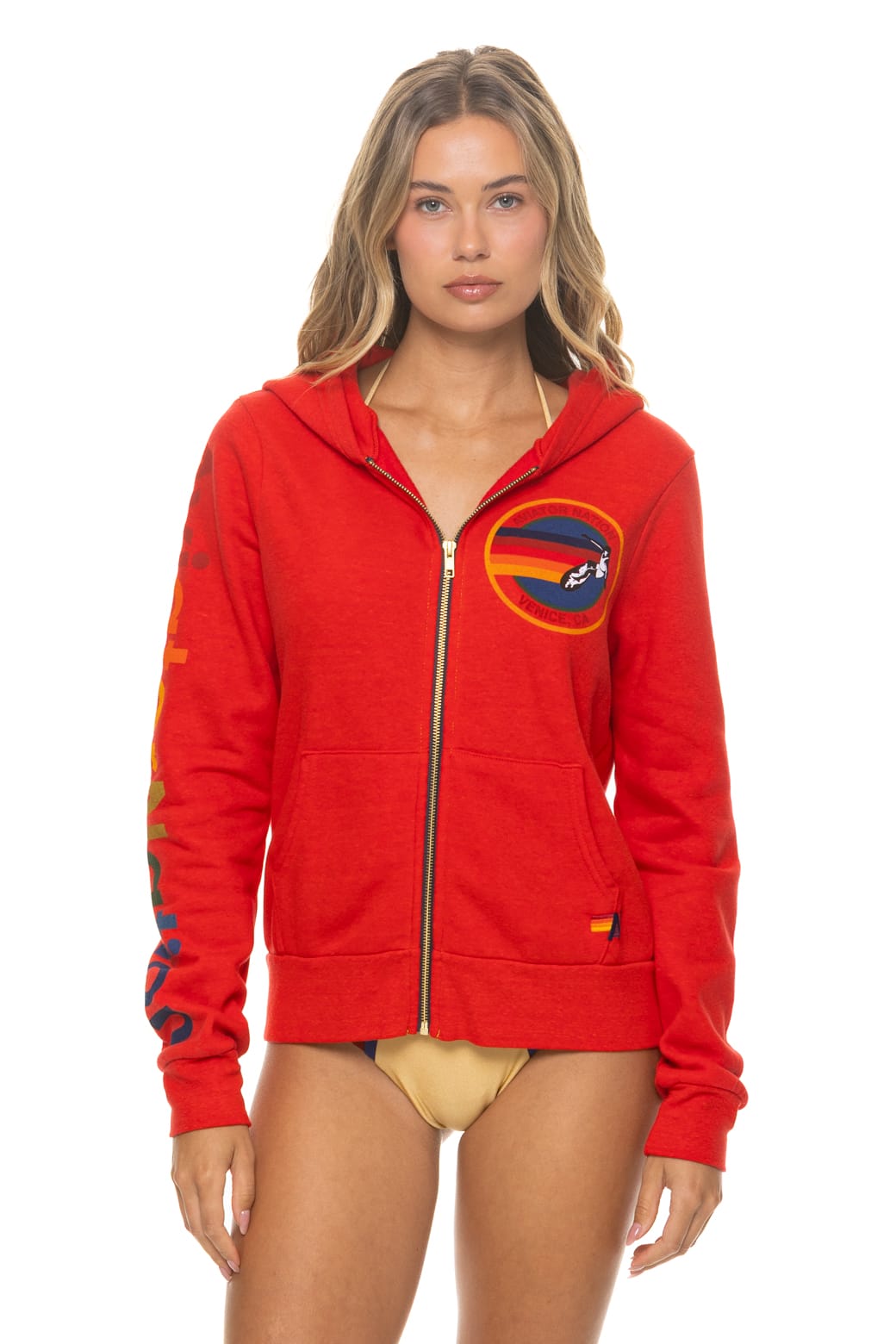 Retro AVIATOR NATION VENICE HOODIE - RED