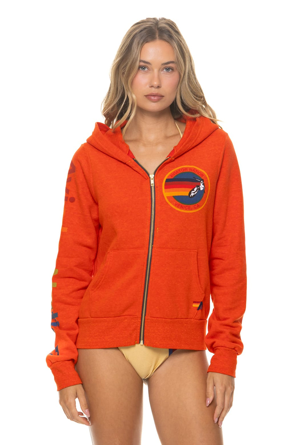 Retro AVIATOR NATION VENICE HOODIE - VINTAGE ORANGE