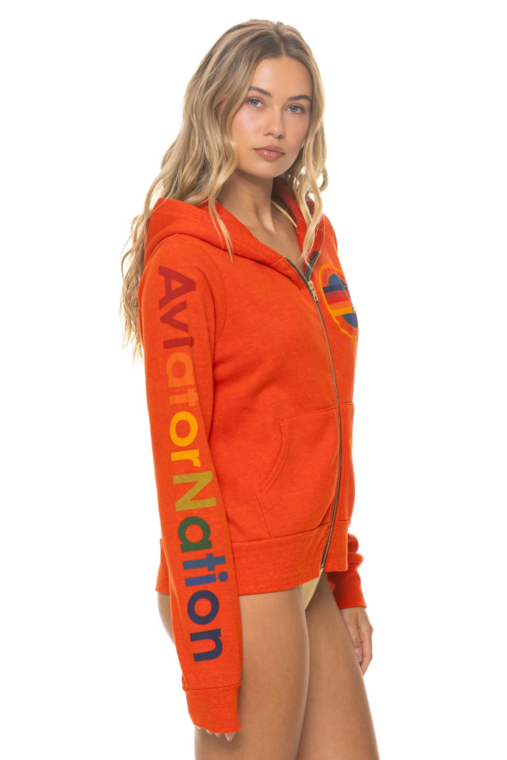 Retro AVIATOR NATION VENICE HOODIE - VINTAGE ORANGE