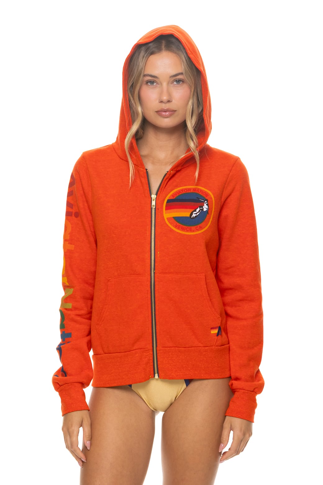 Retro AVIATOR NATION VENICE HOODIE - VINTAGE ORANGE