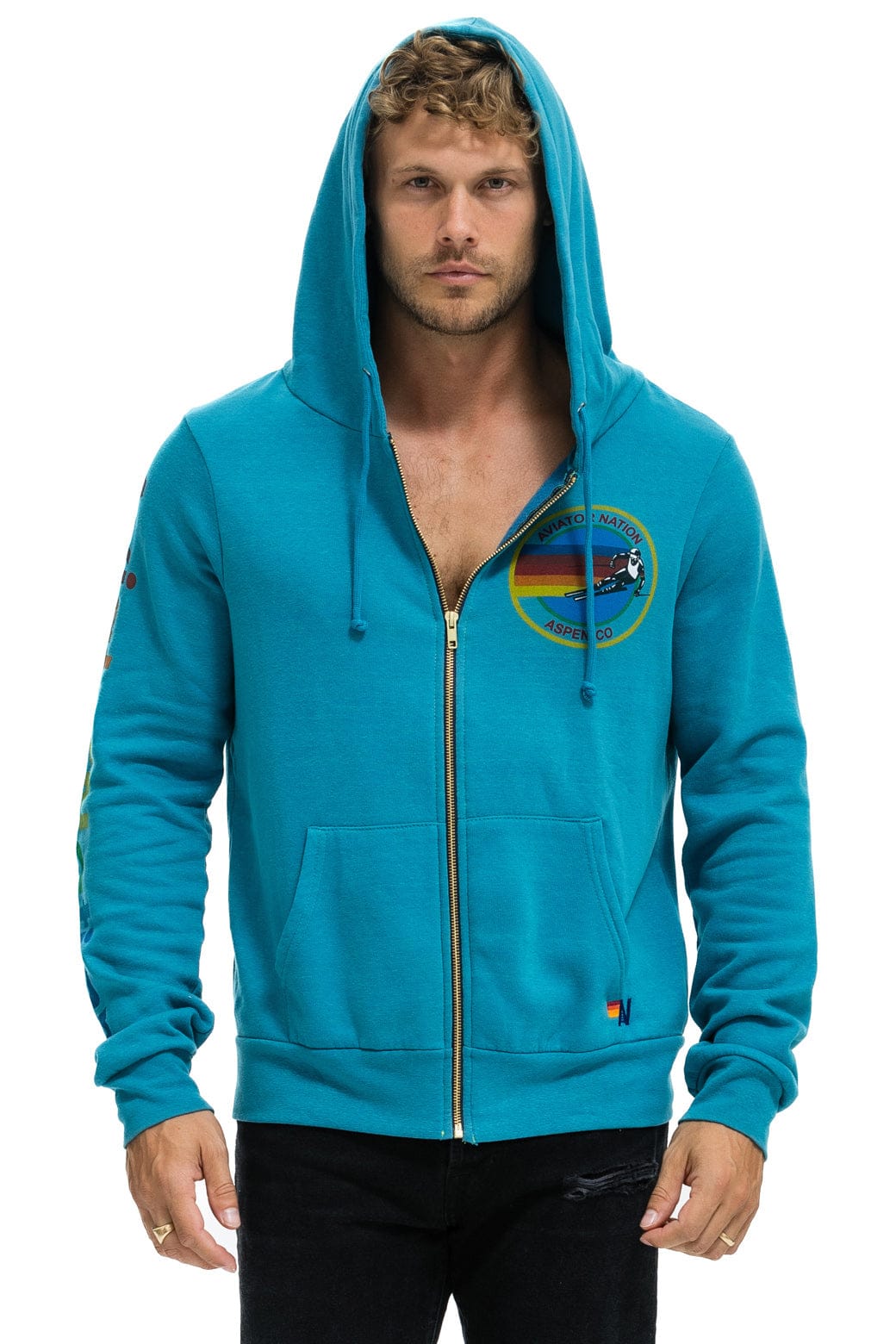 Retro AVIATOR NATION ASPEN HOODIE - TEAL
