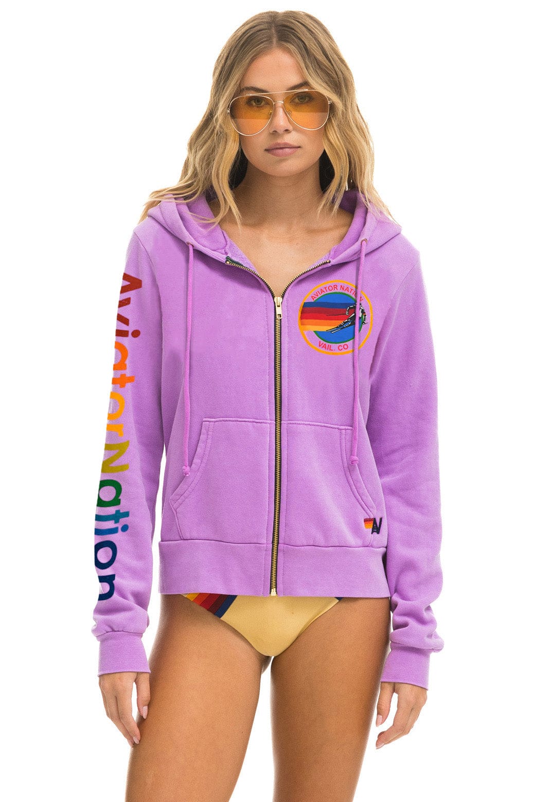 Retro AVIATOR NATION VAIL HOODIE - NEON PURPLE