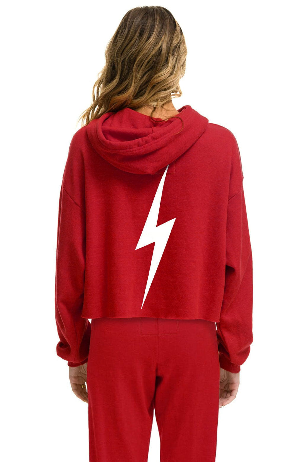 Retro UNIVERSITY OF ALABAMA CROPPED PULLOVER HOODIE - CRIMSON
