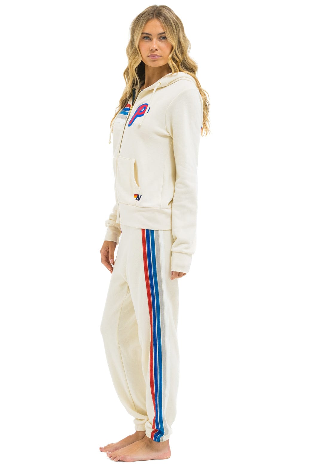 Retro PHILLIES 5 STRIPE SWEATPANTS - VINTAGE WHITE USA