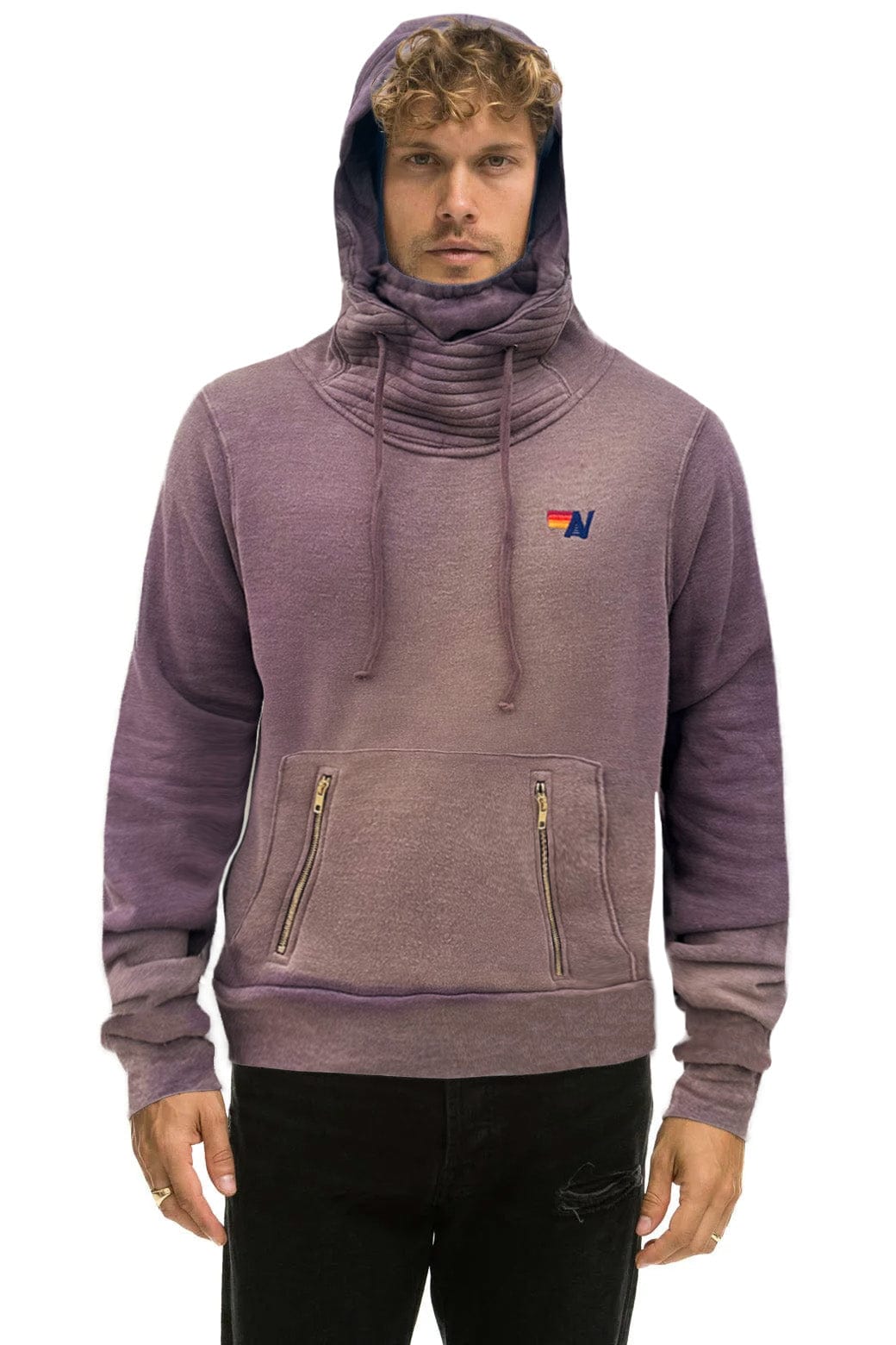 Retro NINJA PULLOVER HOODIE - FADED MOCHA