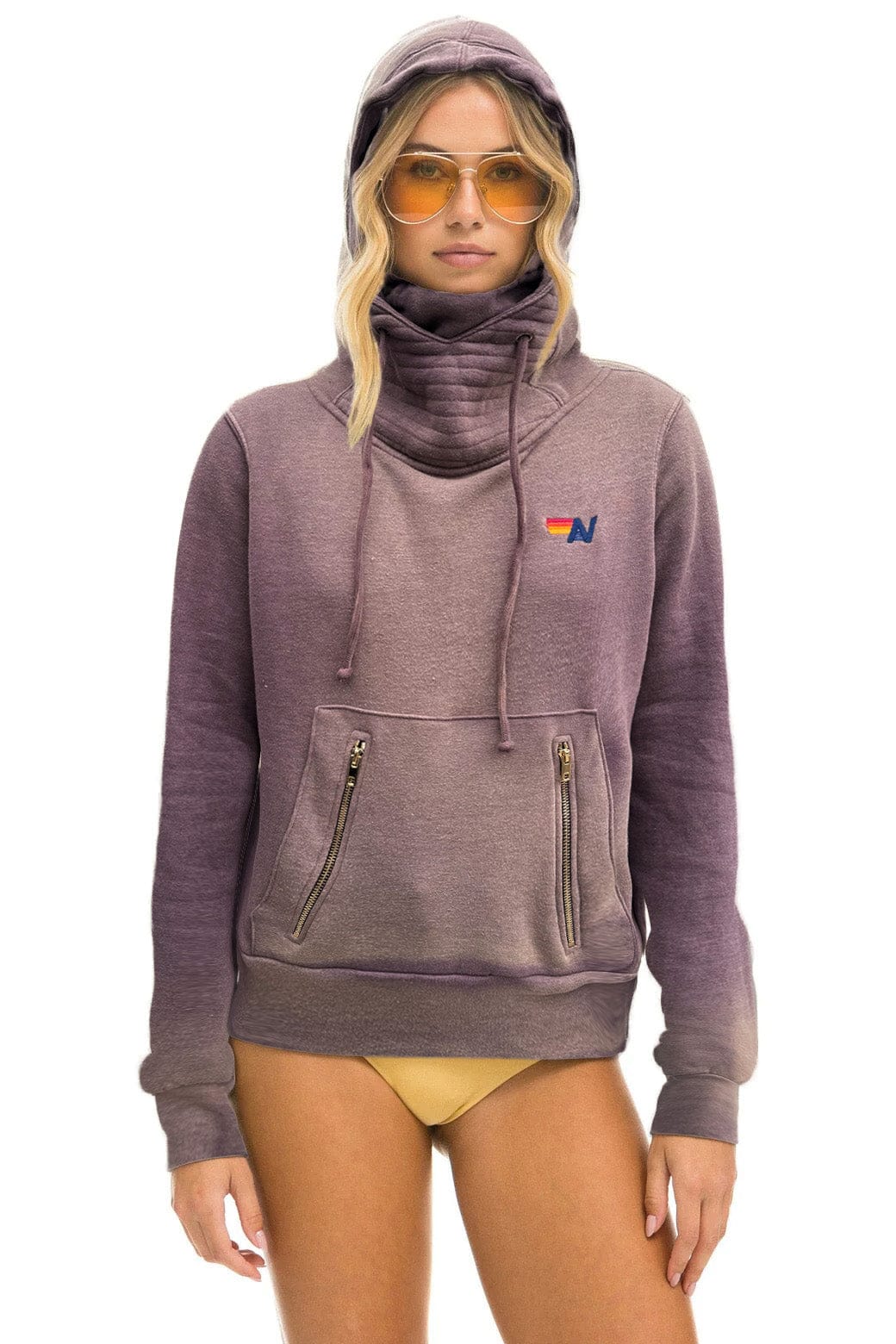 Retro NINJA PULLOVER HOODIE - FADED MOCHA