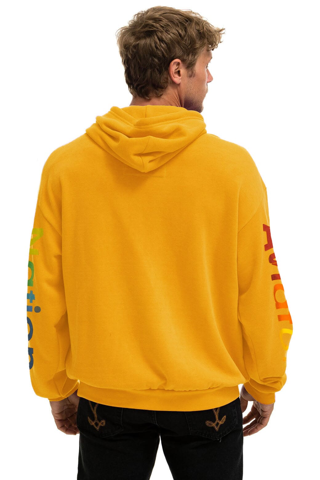 Retro AVIATOR NATION RELAXED VENICE PULLOVER HOODIE - GOLD