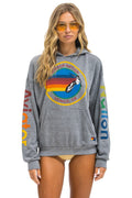 Retro AVIATOR NATION RELAXED VENICE PULLOVER HOODIE - HEATHER GREY