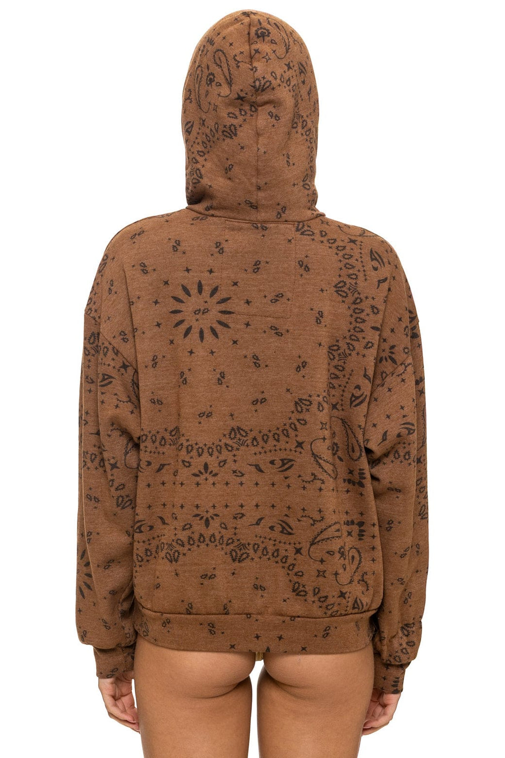 Retro BANDANA RELAXED PULLOVER HOODIE - CINNAMON