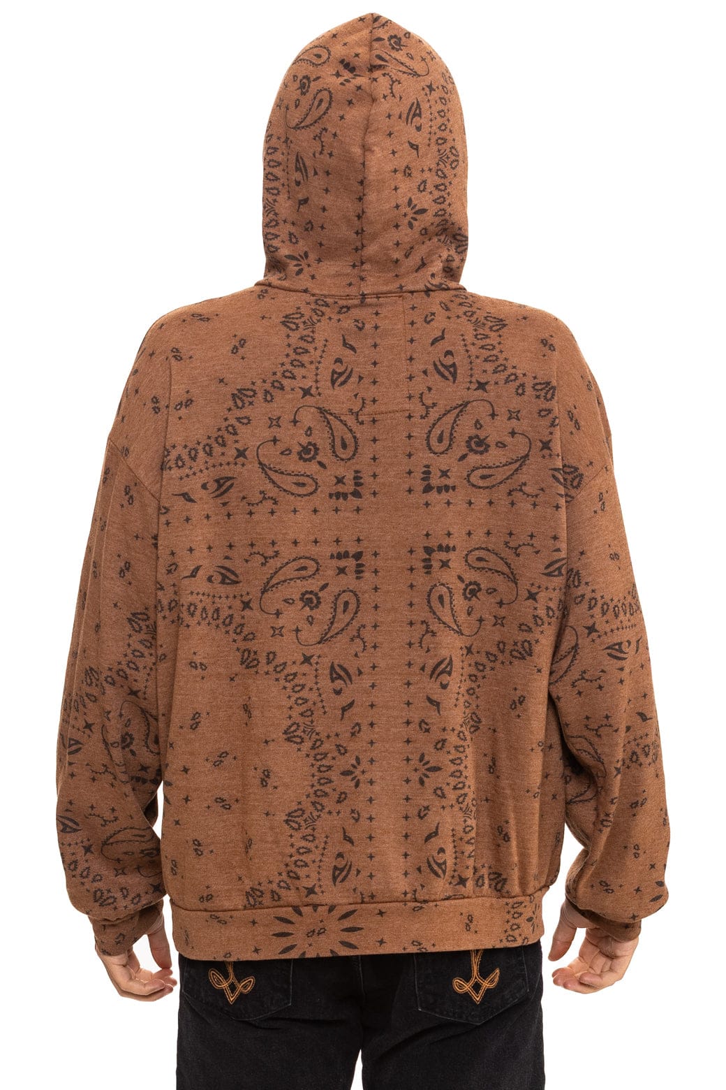 Retro BANDANA RELAXED PULLOVER HOODIE - CINNAMON