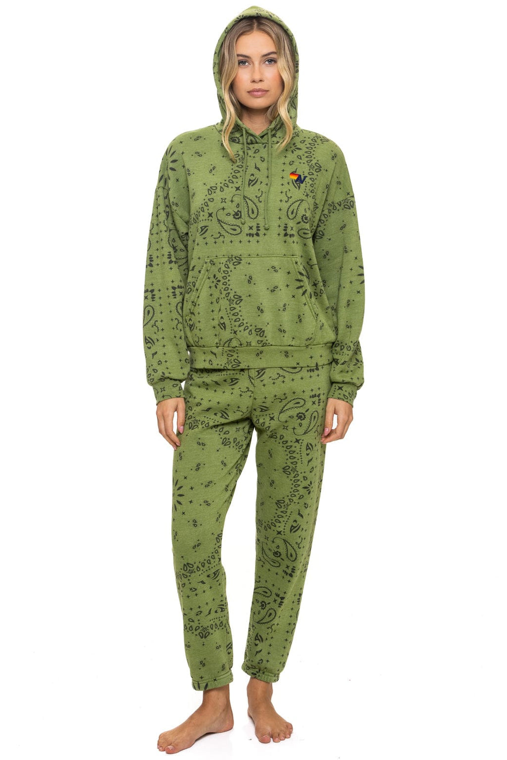 Retro BANDANA SWEATPANTS - JUNGLE GREEN