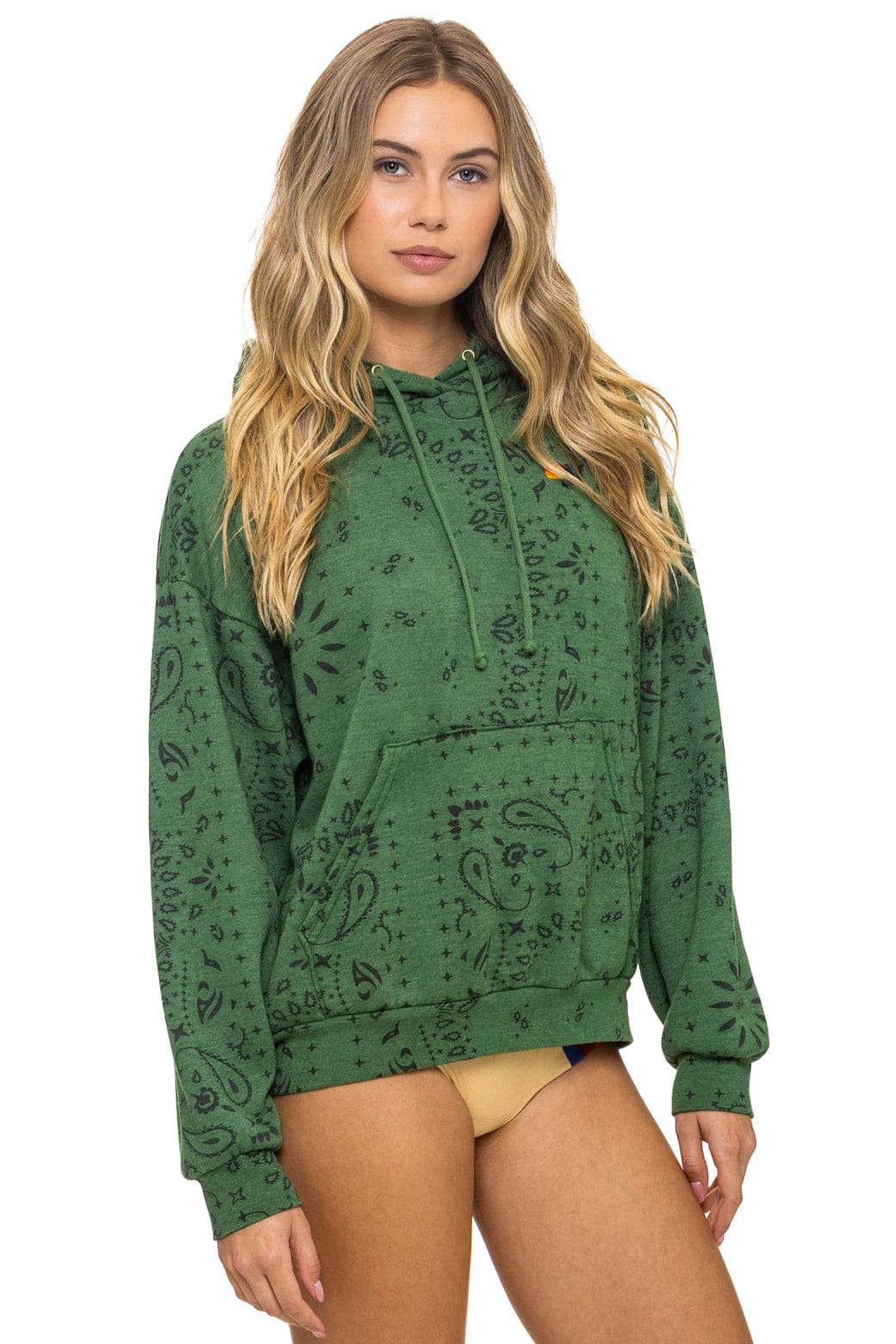 Retro BANDANA RELAXED PULLOVER HOODIE - PALM