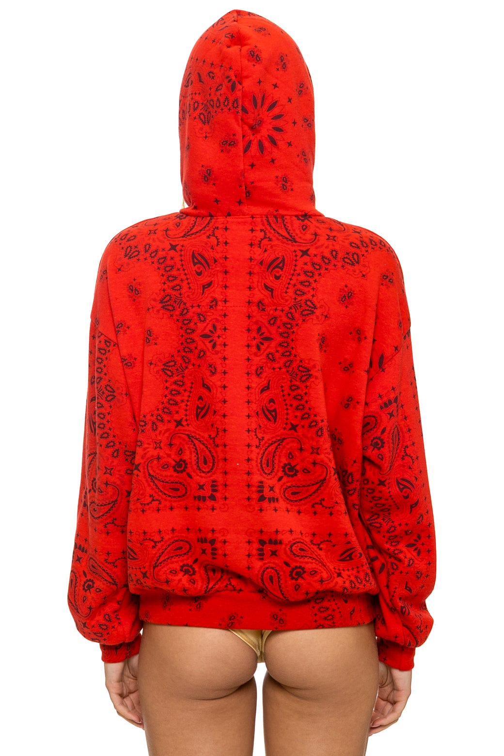 Retro BANDANA LOVER RELAXED PULLOVER HOODIE - RED