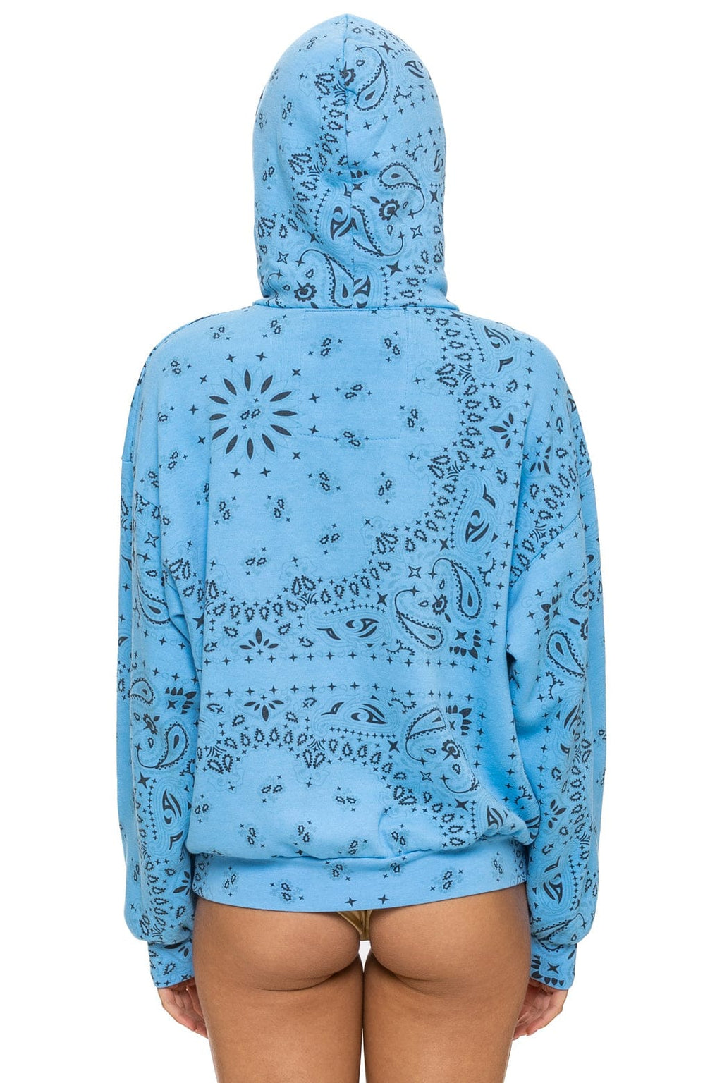 Retro BANDANA MALIBU RELAXED PULLOVER HOODIE - SKY