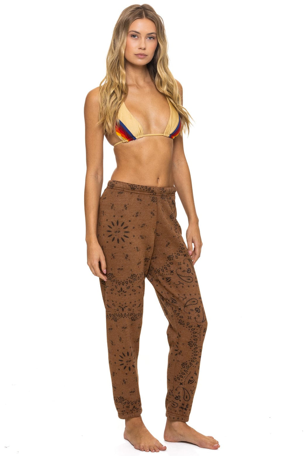 Retro BANDANA SWEATPANTS - CINNAMON