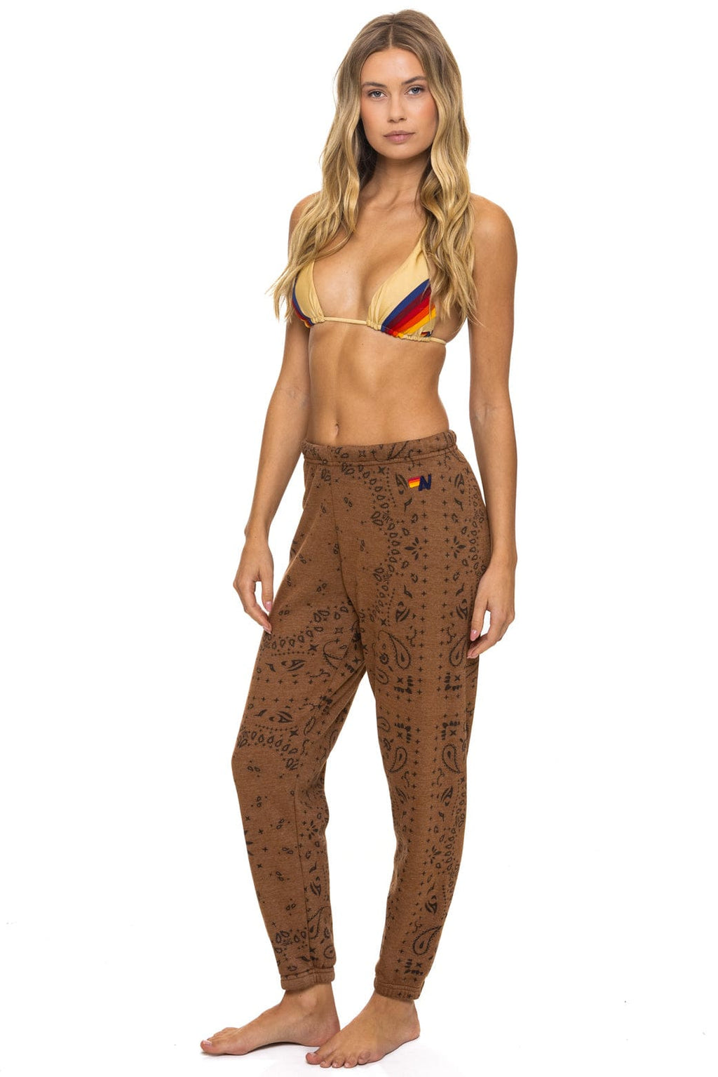 Retro BANDANA SWEATPANTS - CINNAMON