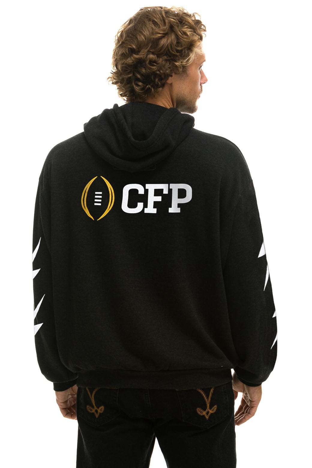 Retro CFP NATIONAL CHAMPIONSHIP 2025 UNISEX RELAXED PULLOVER HOODIE - BLACK
