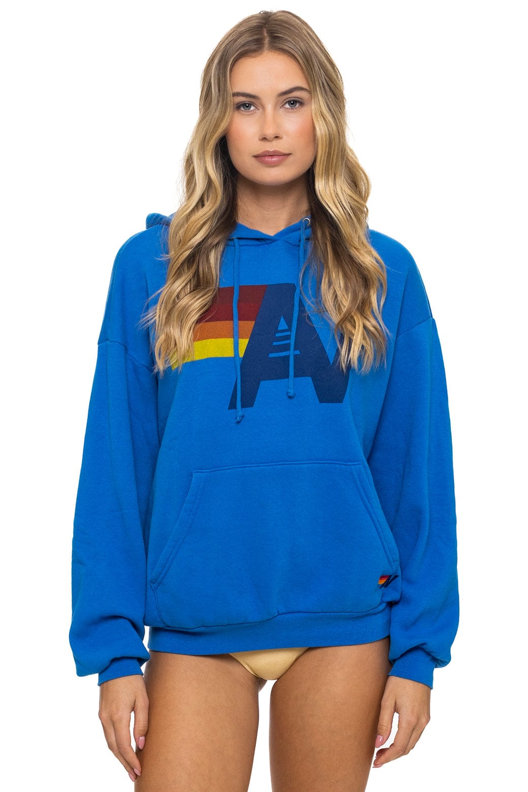 Retro LOGO PULLOVER RELAXED HOODIE - ADVENTURE BLUE