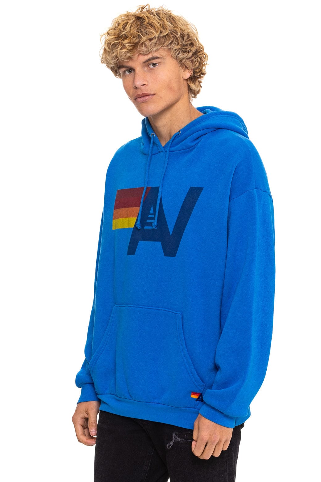 Retro LOGO PULLOVER RELAXED HOODIE - ADVENTURE BLUE