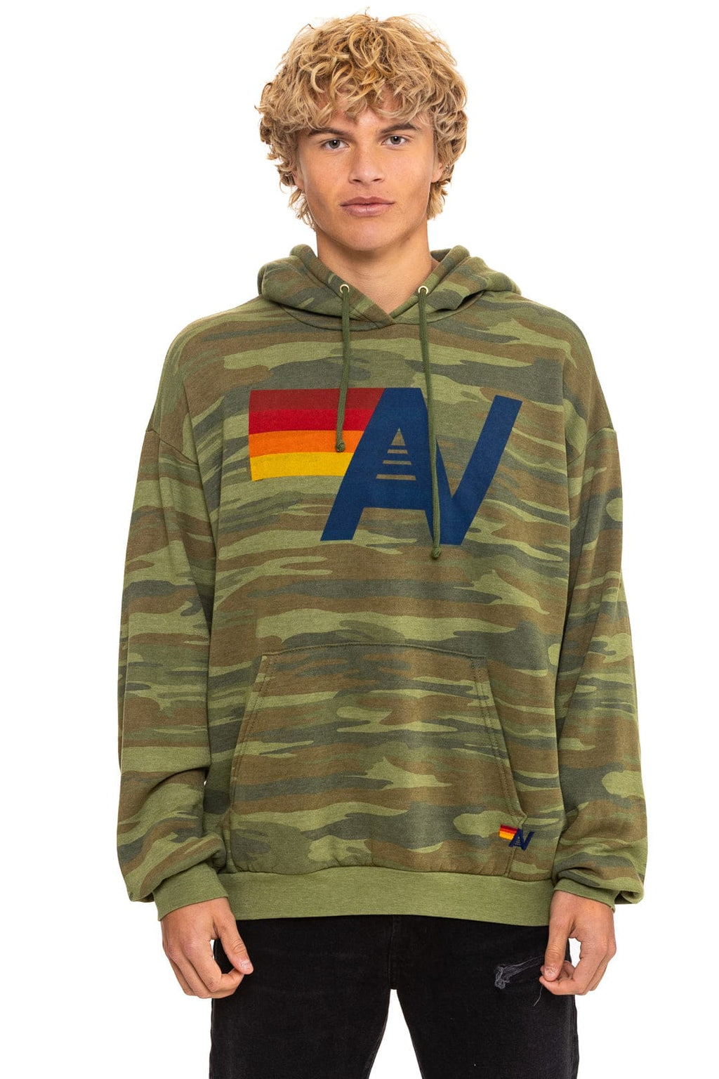 Retro LOGO PULLOVER RELAXED HOODIE - CAMO