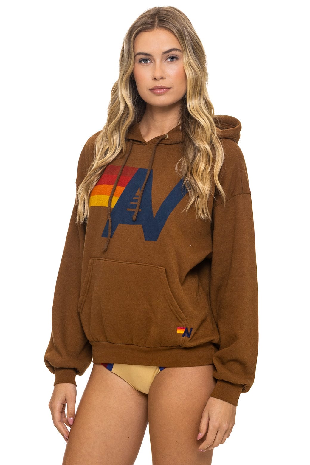 Retro LOGO PULLOVER RELAXED HOODIE - CINNAMON