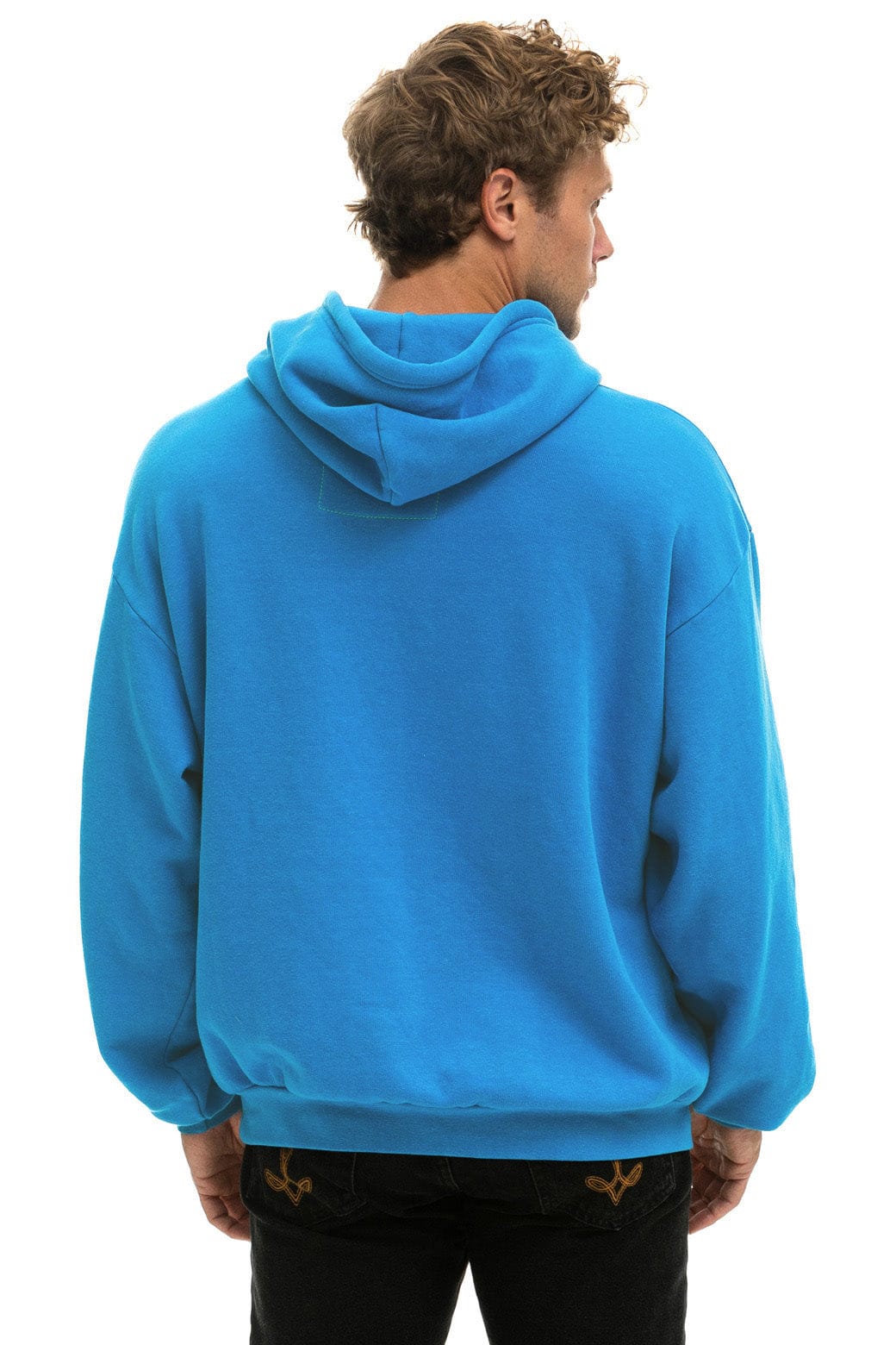 Retro LOGO PULLOVER RELAXED HOODIE - COBALT