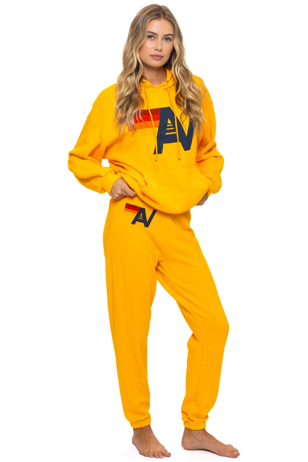 Retro LOGO PULLOVER RELAXED HOODIE - GOLD