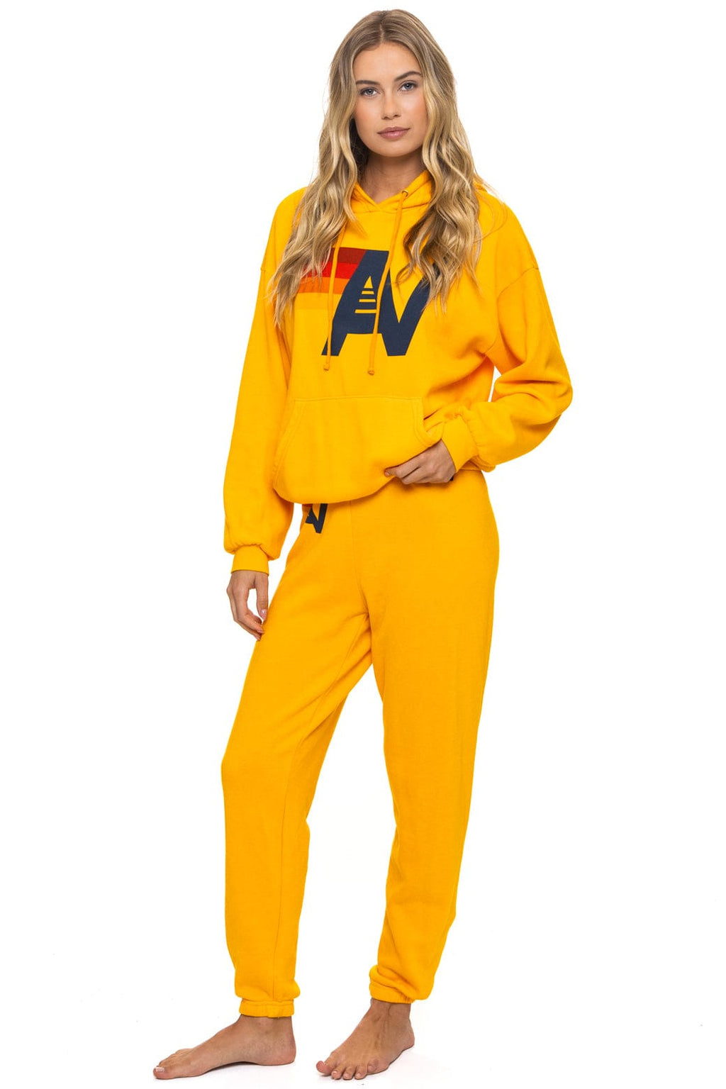Retro LOGO PULLOVER RELAXED HOODIE - GOLD