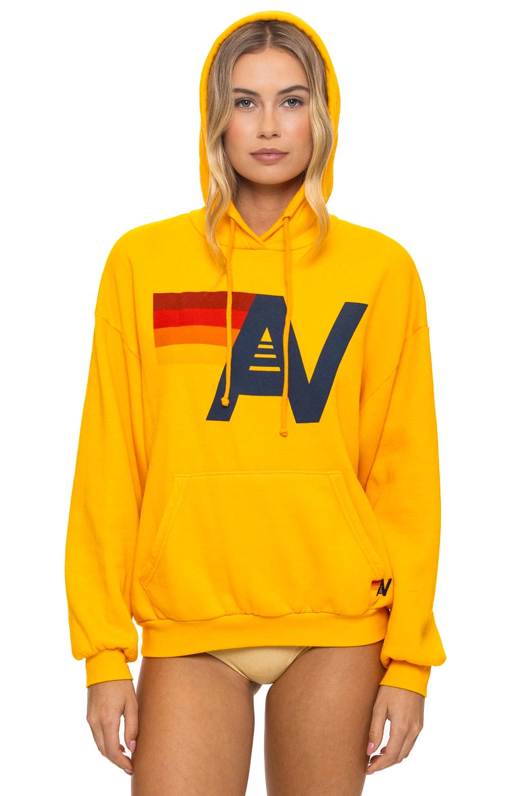 Retro LOGO PULLOVER RELAXED HOODIE - GOLD
