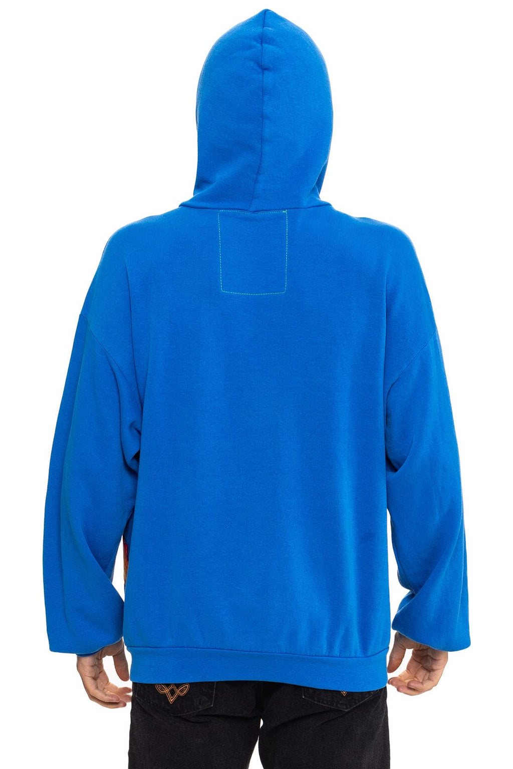 Retro MOUNTAIN STITCH CHEVRON PULLOVER HOODIE RELAXED - ADVENTURE BLUE