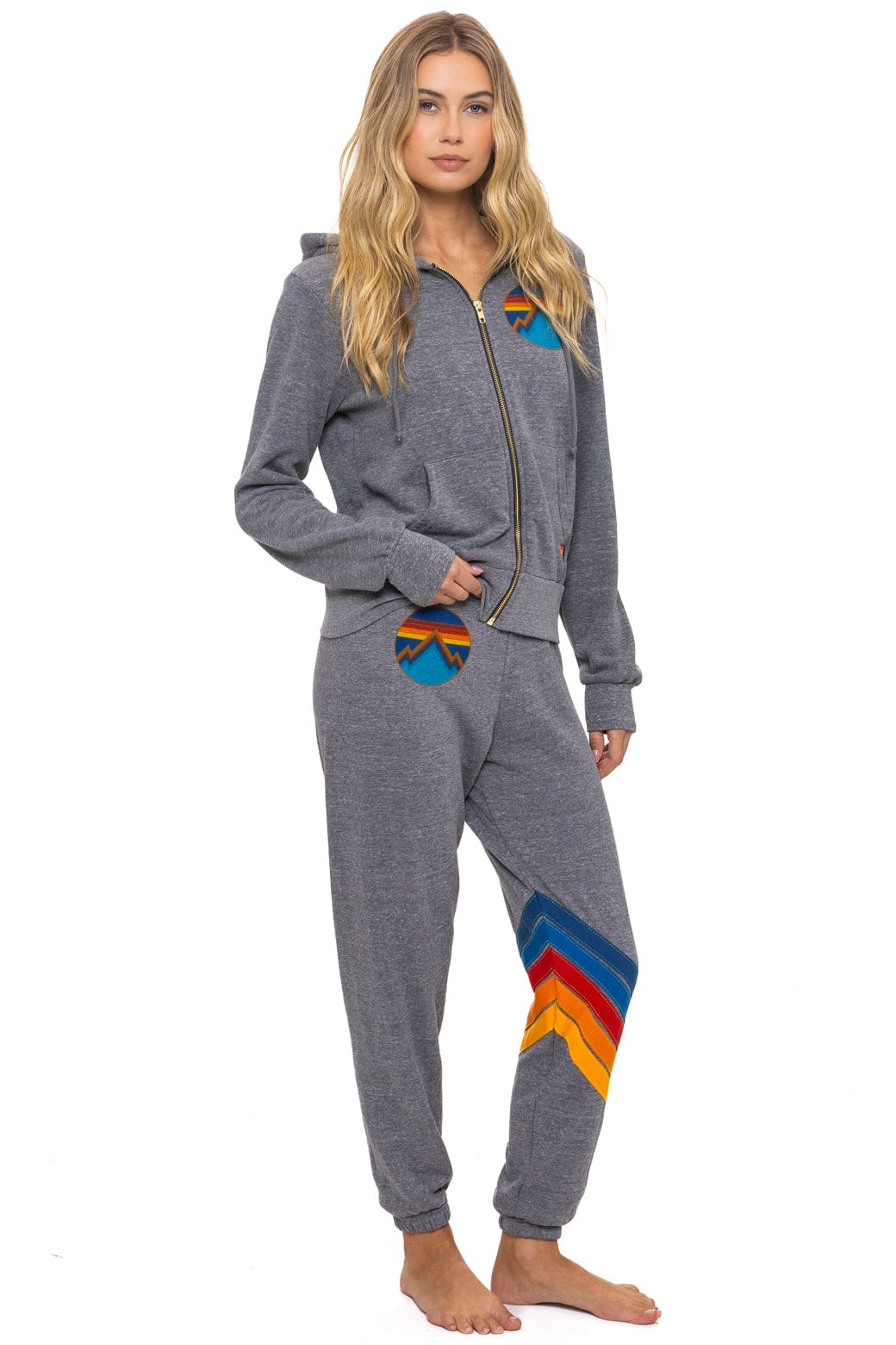 Retro ALL SEASONS CIRCLE ZIP HOODIE - HEATHER GREY