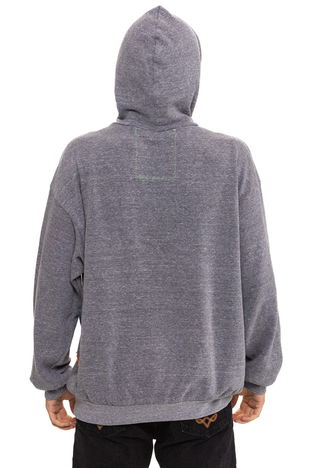 Retro MOUNTAIN STITCH CHEVRON PULLOVER HOODIE RELAXED - HEATHER GREY