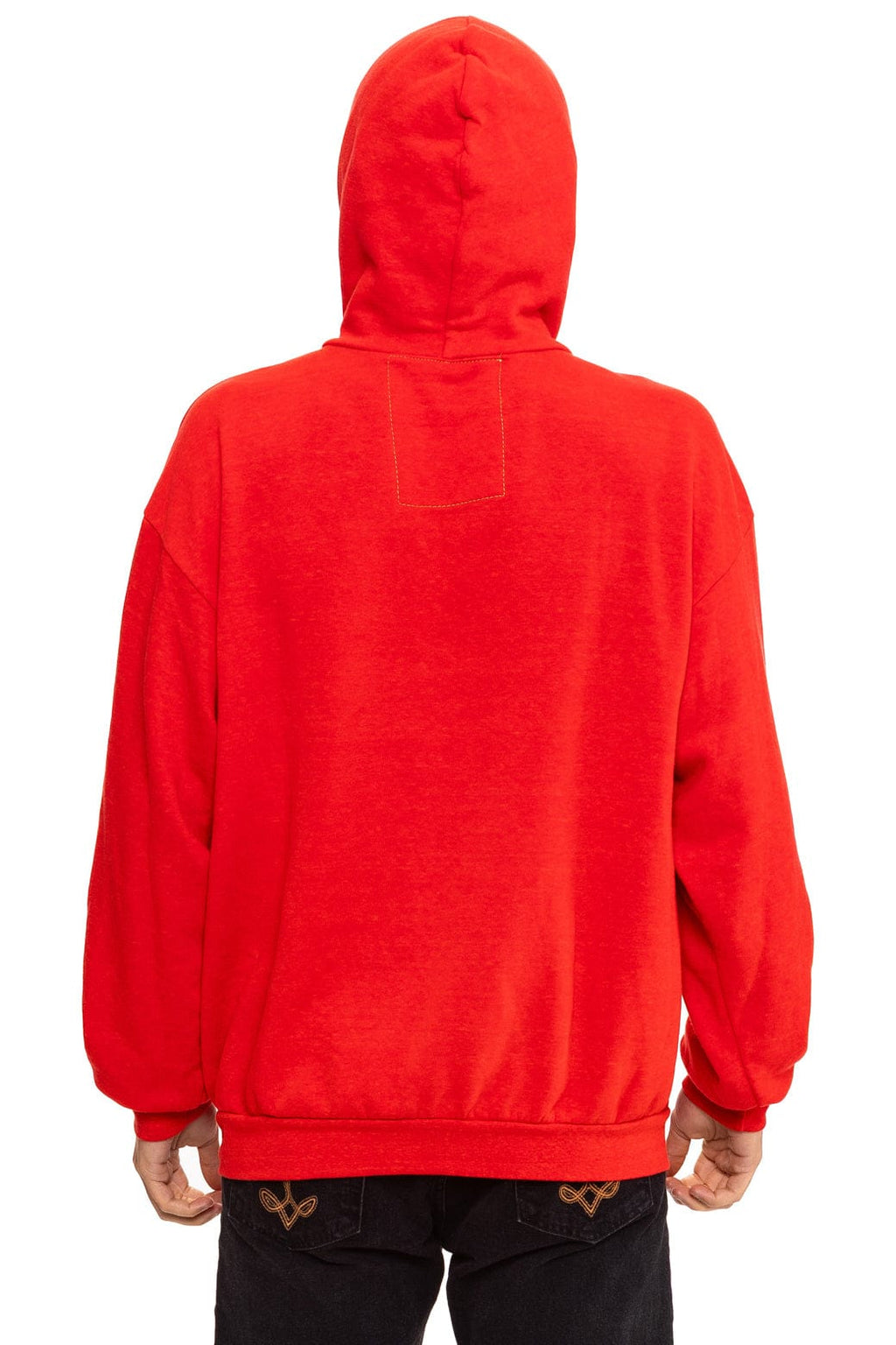 Retro MOUNTAIN STITCH CHEVRON PULLOVER HOODIE RELAXED - RED