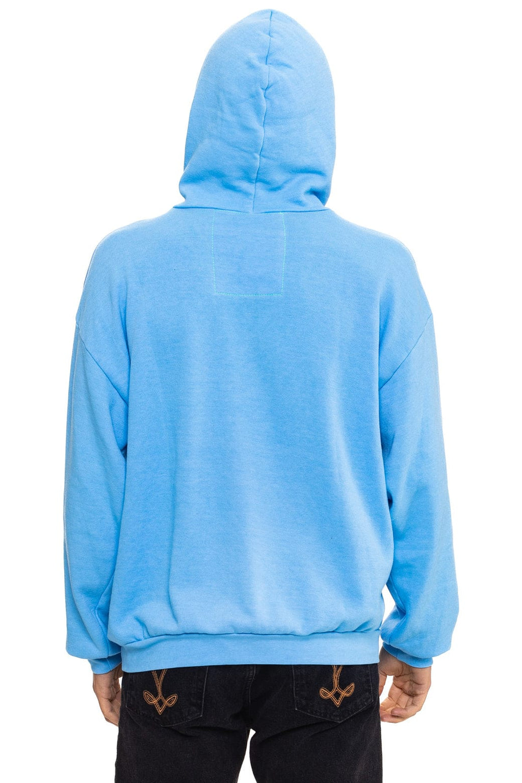 Retro MOUNTAIN STITCH CHEVRON PULLOVER HOODIE RELAXED - SKY