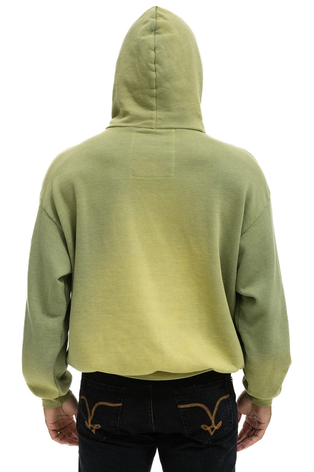 Retro CALIFORNIA PALM PATCH PULLOVER RELAXED HOODIE - FADED ARMY