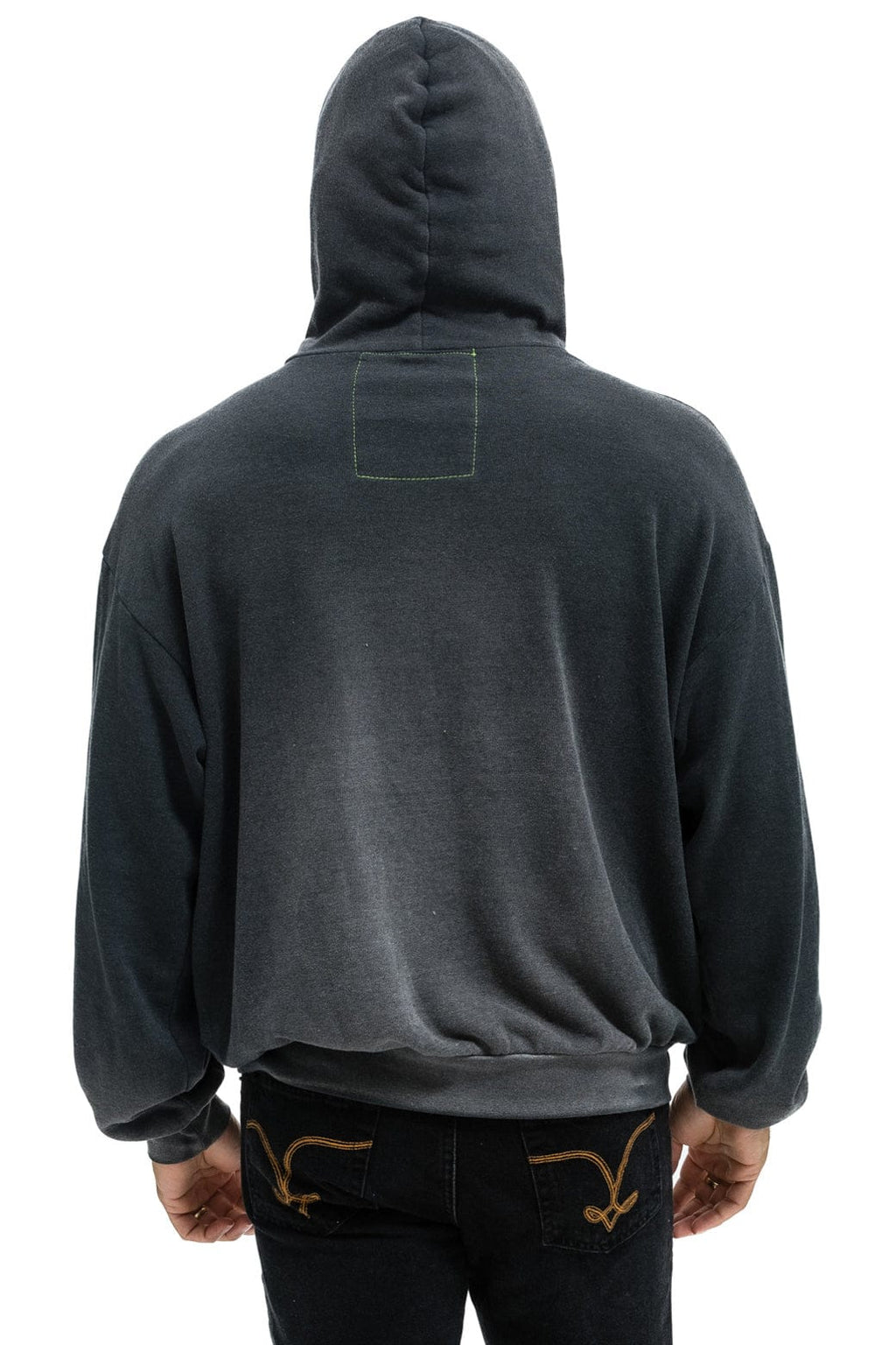Retro LIVE FREE ADVENTURE PATCH PULLOVER RELAXED HOODIE - FADED SMOKE